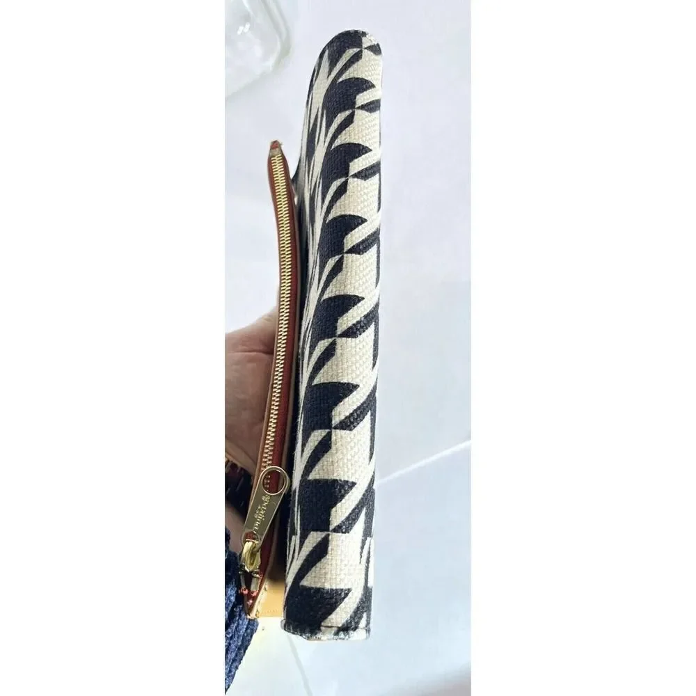 Spartina‎ 449 Houndstooth Stoddard Convertible Clutch Black White Tan Straw
